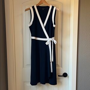 Tommy Hilfiger navy/white wrap jersey dress